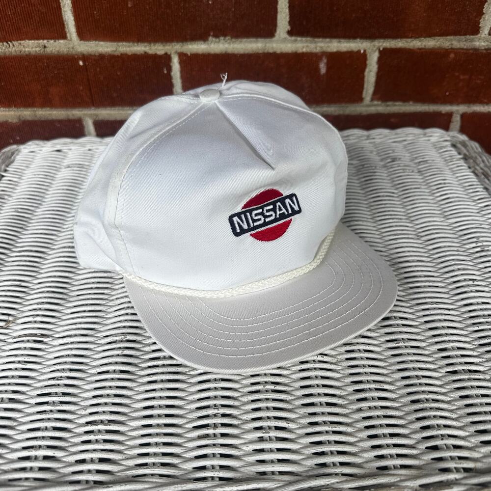 Vintage Nissan Smyrna TN White Rope Snapback Hat Made in USA